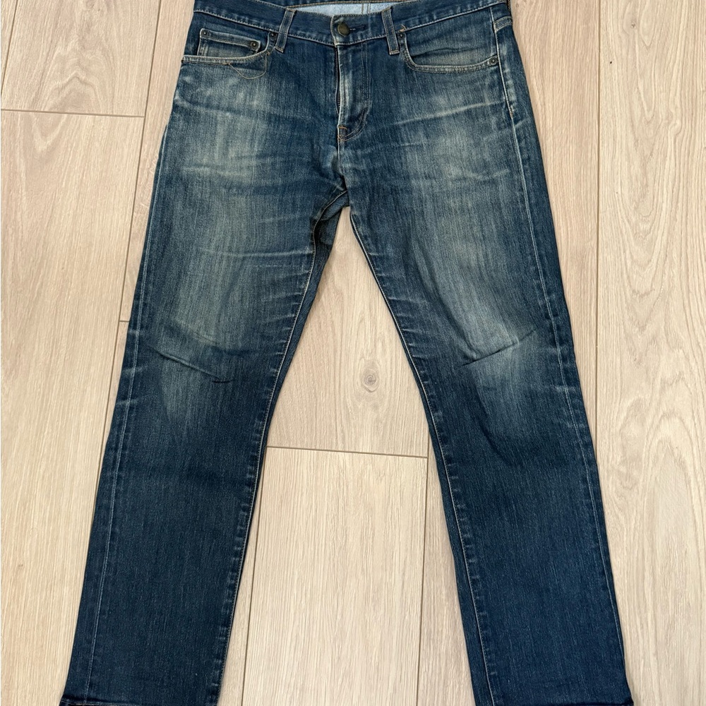 Uniqlo Men's Straight Jeans in Dark Blue